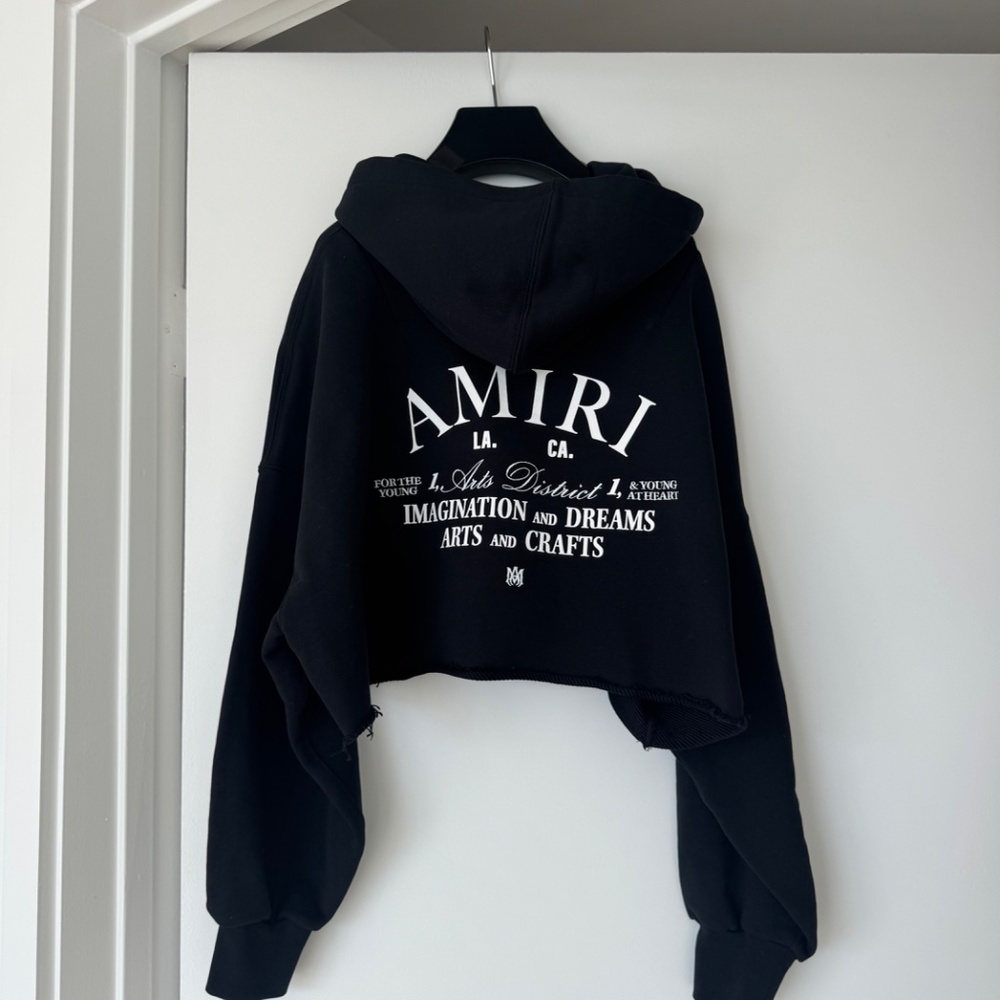 Amiri Cropped Black Hoodie - Picture 3 of 7